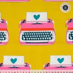 Canvas - Ruby Star Society - Best Day Ever - Typewriters Canvas Novelty Kitsch Retro - Golden