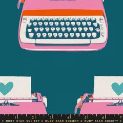Canvas - Ruby Star Society - Best Day Ever - Typewriters Canvas Novelty Kitsch Retro - Teal Canvas - Ruby Star Society - Best Day Ever - Typewriters Canvas Novelty Kitsch Retro - Teal