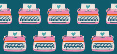 Canvas - Ruby Star Society - Best Day Ever - Typewriters Canvas Novelty Kitsch Retro - Teal Canvas - Ruby Star Society - Best Day Ever - Typewriters Canvas Novelty Kitsch Retro - Teal