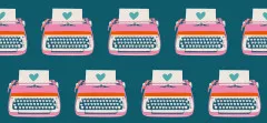Canvas - Ruby Star Society - Best Day Ever - Typewriters Canvas Novelty Kitsch Retro - Teal