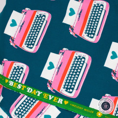 Canvas - Ruby Star Society - Best Day Ever - Typewriters Canvas Novelty Kitsch Retro - Teal