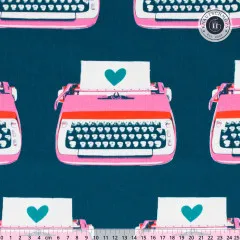 Canvas - Ruby Star Society - Best Day Ever - Typewriters Canvas Novelty Kitsch Retro - Teal