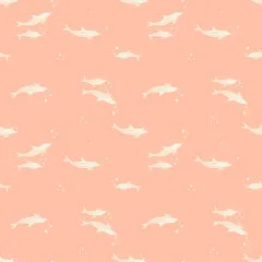 Ruby Star Society Baumwollstoff - Sarah Watts Florida Volume 2 - Dolphins in Peach