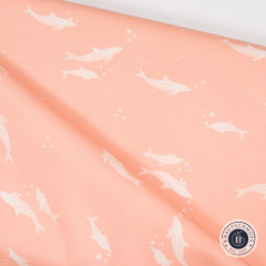 Ruby Star Society Baumwollstoff - Sarah Watts Florida Volume 2 - Dolphins in Peach