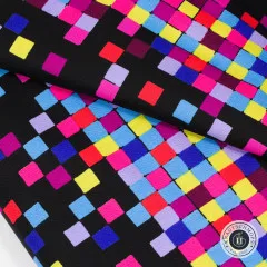 Ruby Star Society - Glow Garden - Pixels Geometrics Squares - Black
