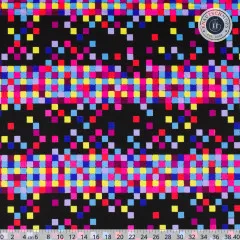 Ruby Star Society - Glow Garden - Pixels Geometrics Squares - Black