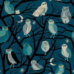 Ruby Star Society - Freaky Familiars - Who Cooks For You Novelty Owls Nature Trees - Galaxy