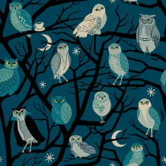 Ruby Star Society - Freaky Familiars - Who Cooks For You Novelty Owls Nature Trees - Galaxy