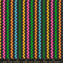 Ruby Star Society - 800 Notion - Ric Rac Novelty Retro Vintage Stripe - Soft Black