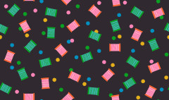 Ruby Star Society - 800 Notion - Spools Retro Vontage Sewing Notions Thread - Soft Black