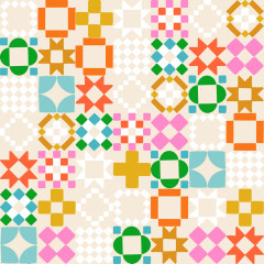 Ruby Star Society - 800 Notion - Quilty As Charged Novelty Retro Vintage Blocks Patchwork - Shell