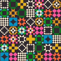 Ruby Star Society - 800 Notion - Quilty As Charged Novelty Retro Vintage Blocks Patchwork - Soft Black