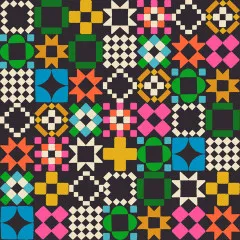 Ruby Star Society - 800 Notion - Quilty As Charged Novelty Retro Vintage Blocks Patchwork - Soft Black