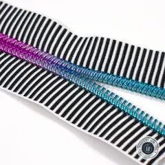 Sassafras Lane Designs - Reißverschluss #5 - Black Stripe - Rainbow
