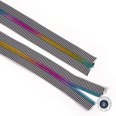 Sassafras Lane Designs - Reißverschluss #5 - Black Stripe - Rainbow