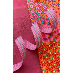 Sassafras Lane Designs - Reißverschluss #5 - Pink Stripe - Nickel