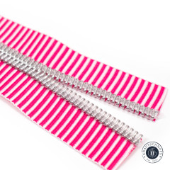 Sassafras Lane Designs - Reißverschluss #5 - Pink Stripe - Nickel