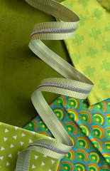 Sassafras Lane Designs - Reißverschluss #5 - Lime Stripe - Nickel
