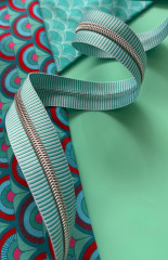 Sassafras Lane Designs - Reißverschluss #5 - Teal Stripe - Nickel