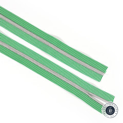 Sassafras Lane Designs - Reißverschluss #5 - Green Stripe - Nickel