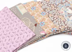 Fat Quarter Set - Windy Days, Garden (lila, grau)