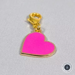 Sarah Hearts - Zipper Charm - Pink Heart