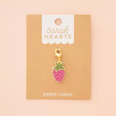 Sarah Hearts - Zipper Charm - Strawberry