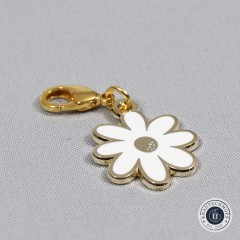 Sarah Hearts - Zipper Charm - White Daisy