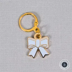 Sarah Hearts - Zipper Charm - Blue Bow Enamel Stitch Marker