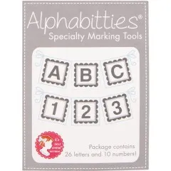 Verpackung der It's Sew Emma Alphabitties in Gray, Frontalansicht