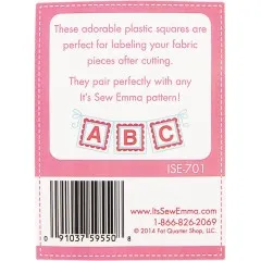 Rückseite der Alphabitties-Verpackung in Pink mit Produktbeschreibung