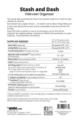 Rückseite der Anleitung mit Materialliste und Produktinformationen zu „Stash and Dash"