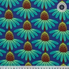 Anna Maria Cotton Lawn Designerstoff - Love Always - Echinacea - Sea