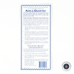 Rückseite der Verpackung mit Schritt-für-Schritt-Anleitung zur Anwendung mit Schablonen und beim Foundation Piecing.