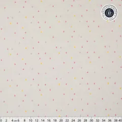 Stoffausschnitt Candied Sparkle mit Maßband über 40 cm, Sternchen in Pink, Rosé und Gelb