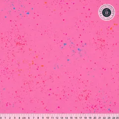 Ruby Star Society Canvas Speckled Flamingo, pinker Stoff mit bunten Farbsprenkeln, mit Zentimetermaß