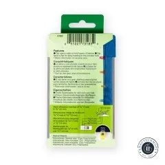Rückseite der Clover Wonder Clips Verpackung mit Eigenschaften, Barcode und Nahtzugabe-Markierungen