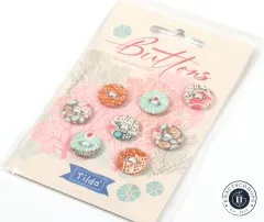 Perspektivische Ansicht der Tilda-Knöpfe-Verpackung Cotton Beach