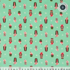 Cotton&Steel Fabrics - Mini Market - Brain Freeze - Feel the Teal