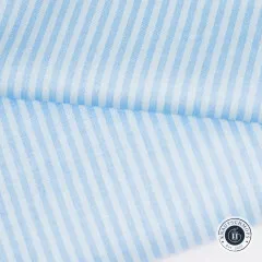 Detailansicht der Webstruktur des Tonal-Stripe-Streifenstoffs in Boyblue