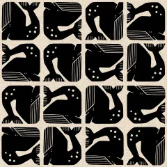 Detailansicht des Grumpy-Whale-Musters in der dunklen Farbvariante "Night Sky" auf Canvas.