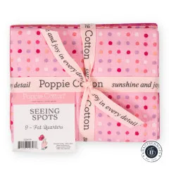 Etikett mit Kollektionsname Seeing Spots, Angabe 9 Fat Quarters und Artikelnummer SS24199