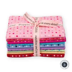 Frontalansicht des Fat Quarter Bundles Seeing Spots mit vollständigem Farbverlauf