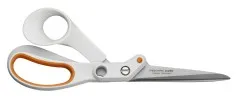 Fiskars Amplify Schere 21 cm geschlossen, weiße Griffe mit orangefarbener SoftGrip-Auflage