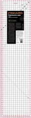 Fiskars Patchwork-Lineal 15x60 cm transparent mit pinker Rasterung, Winkellinien und Etikett