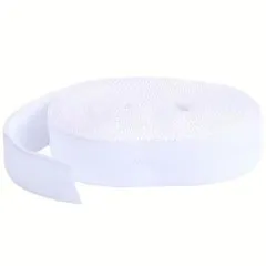 Aufgerolltes ByAnnie's Fold-Over-Elastic in Weiß, freigestellt auf weißem Hintergrund