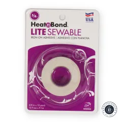 Frontale Ansicht der HeatnBond-Lite-Sewable-Verpackung, 5/8 Zoll x 10 Yards, mit Blick auf die Klebevliesrolle