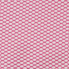 Nahaufnahme der Maschenstruktur des pinkfarbenen Mesh-Gewebes.