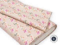 Auf Pappe gewickelter Stoffballen Giddy-Up Garland in Rosa mit Cowboy-Lichterketten-Muster