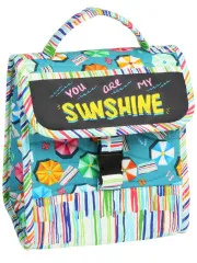 Lunchtasche mit buntem Sonnenschirm-Print und Kreidetafel-Spruch "You Are My Sunshine".